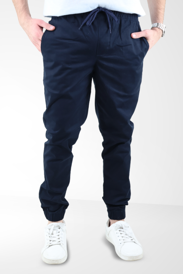 Pantalón Jogger Azul Marino Hombre Casual Estilo Urbano Con Cordón Y Bolsas